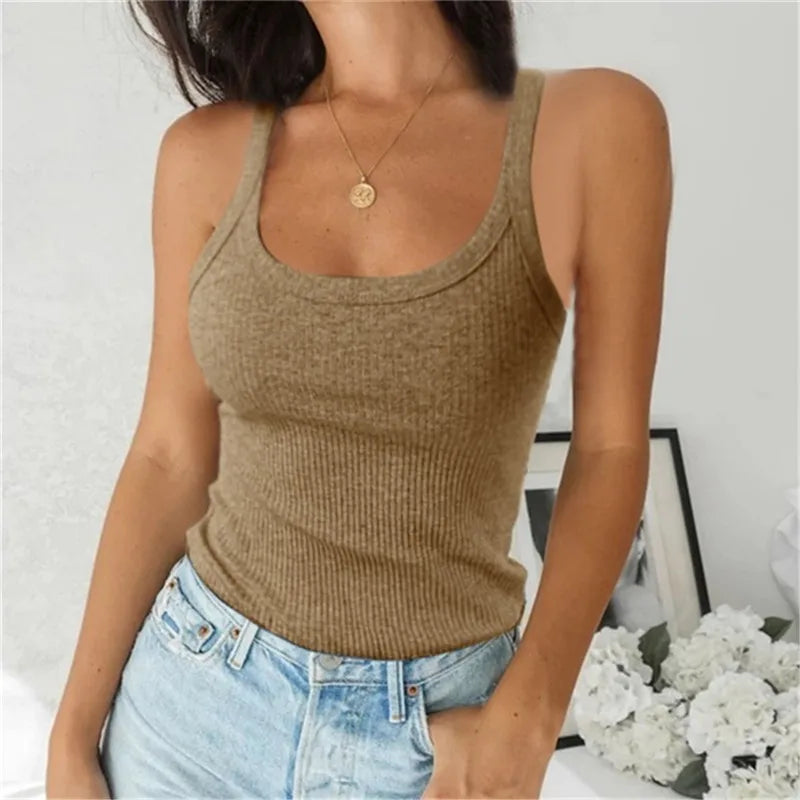 V-neck Halter Sexy Camisole Top 2022 Summer Women Sexy off-Shoulder Solid Color Sleeveless Camis Women's Clothing Tanks Tops