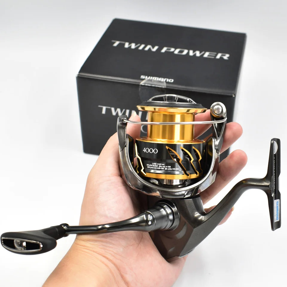 SHIMANO Spinning Fishing Reel TWIN POWER 5.1:1/5.3:1/6.2:1 Ratio metal body 9+1BB HAGANE GEAR 3-11KG Power 1000-C5000XG