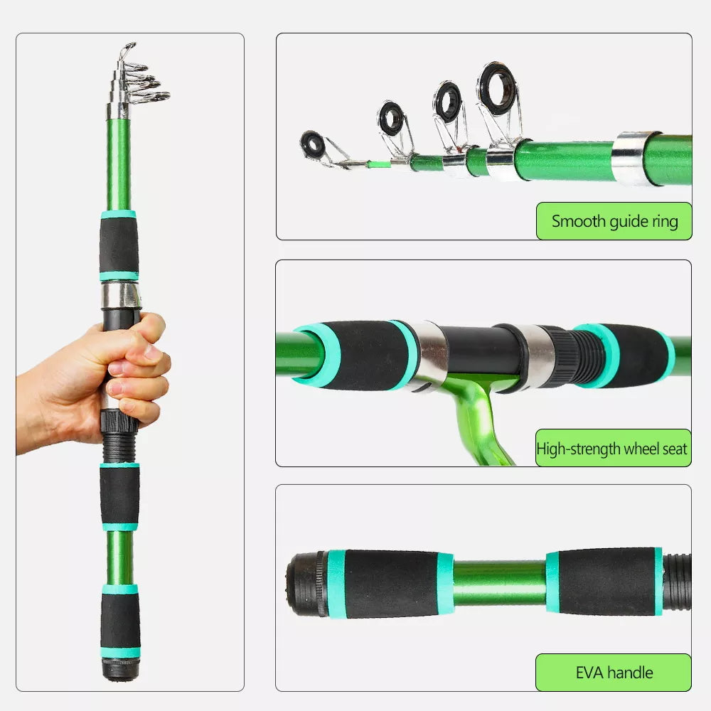 Ultra Light Spinning  Fishing Rod 1.5M-3.0M H Boat Power Lure Casting Wt 3g-21g  Fiber Rock Travel Pole