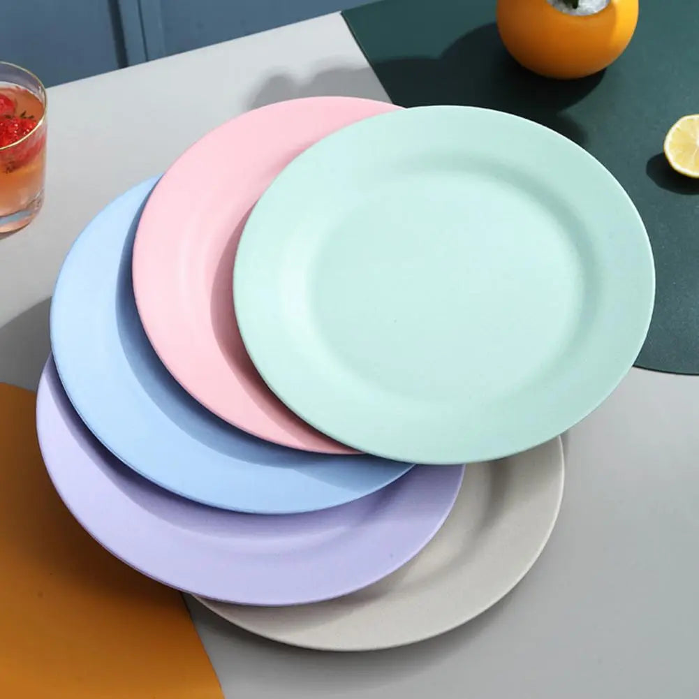 25cm Plates dinnerware Wheat Straw Plates Unbreakable Lightweight Dinner Plates Reusable plastic plate Set Set Dinner Plates