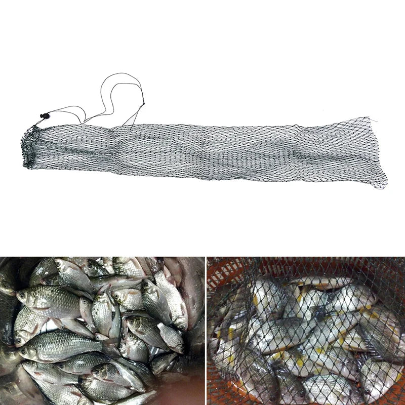 1pc nylon foldable fishing net fish pot trap fishing net creel simple fish guard flat bottom beam mouth length 1 meter