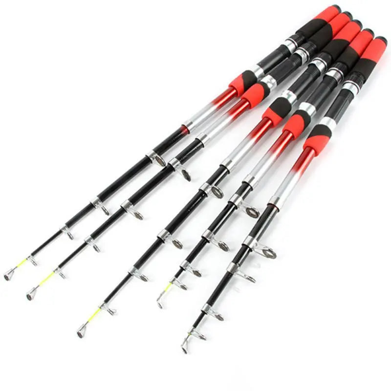 Portable Rotary Fishing 1.8M 2.4M 2.7M 3.0M 3.6M 4.5M Fishing Rod Tough Carbon Fiber Telescopic Travel Sea Boat Rock Fishing Rod