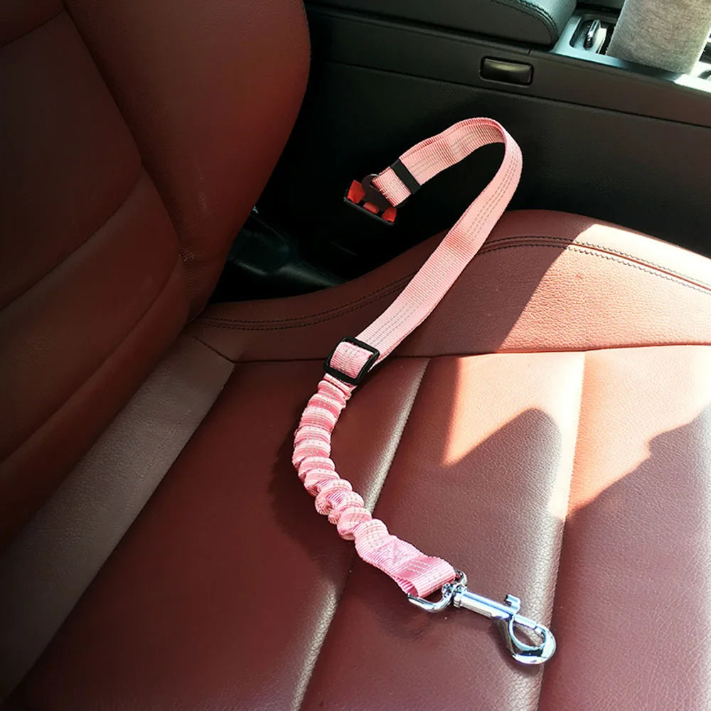 Upgraded Dog Car Seat Belt Adjustable Safety Seat Belts Elastic & Reflective Vehicle Nylon Seat Belt for Small Medium Large Dog