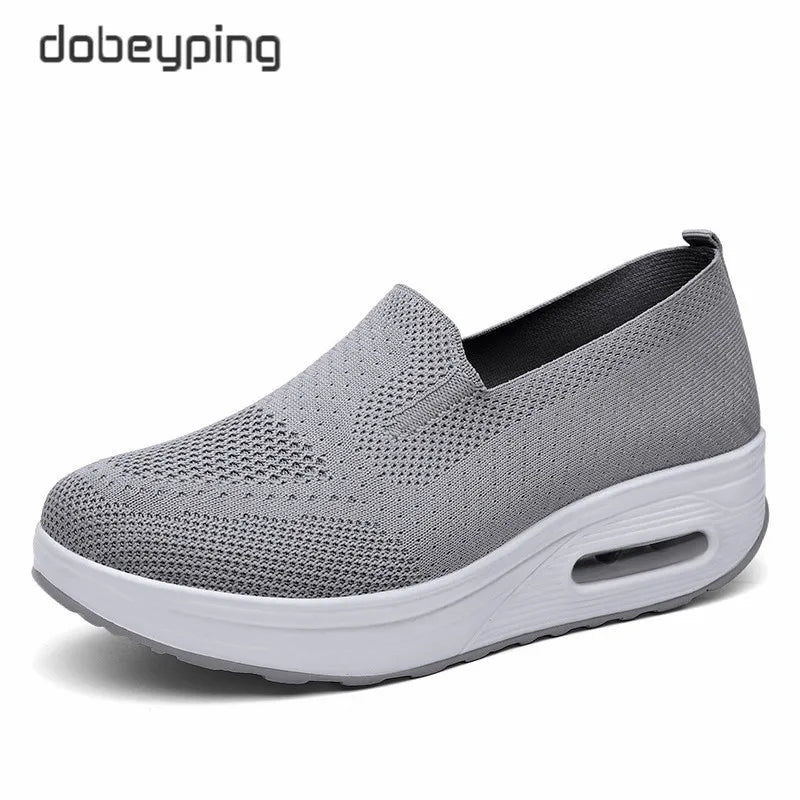 Spring Autumn Women's Swing Shoes Mesh Woman Loafers Flat Platforms Female Shoe Wedges Ladies Shoes Height Increasing Sneakers