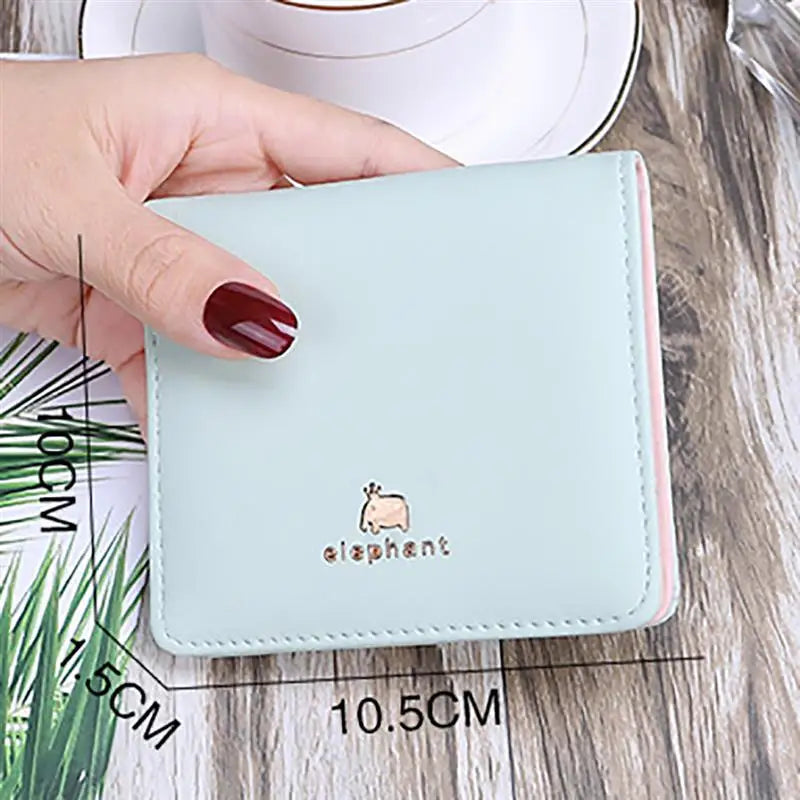 2024 Fashion Cute Cat Face Women Wallet for Credit Cards Small  Leather Short Womens Wallets and Purses Carteira Feminina