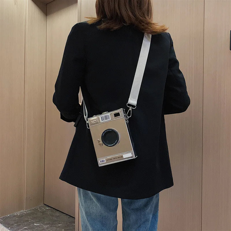 fashion chains camera design women shoulder bags funny box messenger bag luxury pu leather crossbody bag ladies small chic purse