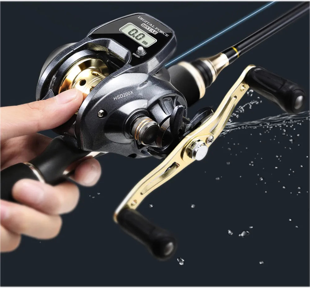 Digital Electric Fishing Reel Water Depth Measuring Fishing Reel High Speed LowProfile Line Counter Baitcasting Tools