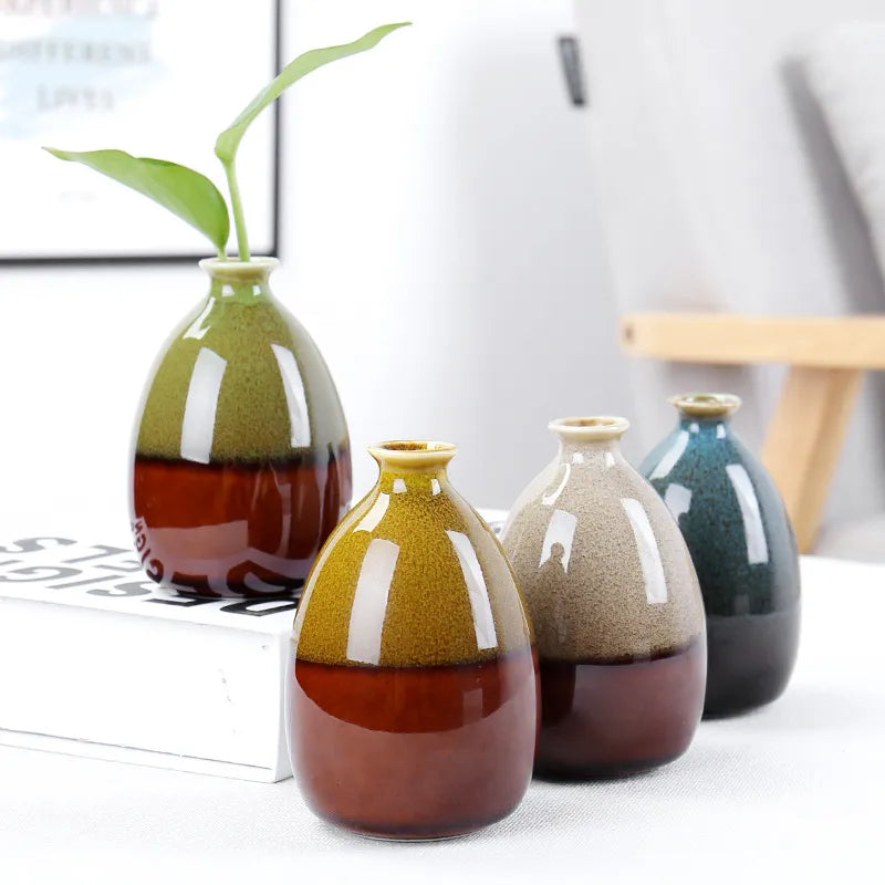 Modern Flower Vases For Homes Ceramic Vase Decoration Flower Glaze Flower Home Accessories Ceramic Craft Ornaments Green Plant