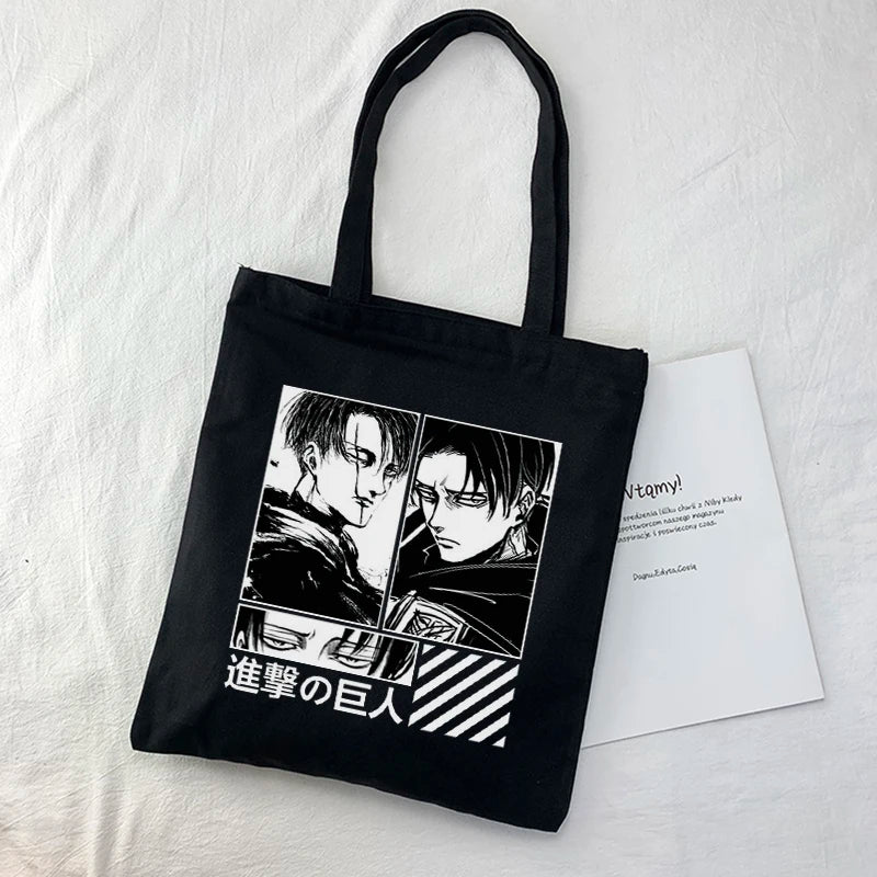 Attack on Titan canvas bag Japanese anime dark gothic women bag large-capacity casual shopper bag Harajuku women shoulder bags