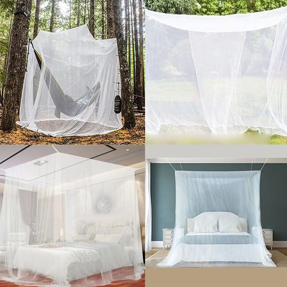 Luxury Mosquito Net Bed Canopy Tent Square Netting Curtain For Camping Screen House Home Bedroom Baby Adults Hanging Decor