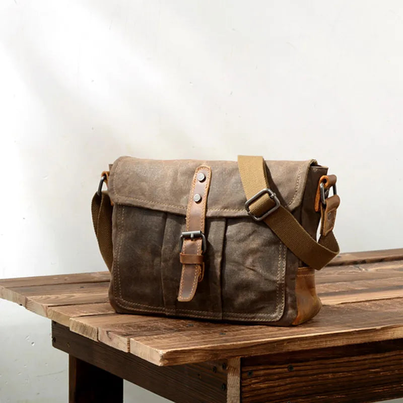 Crossbody Men'S Shoulder Bag Waterproof Canvas Bag Men'S Casual Messenger Bag