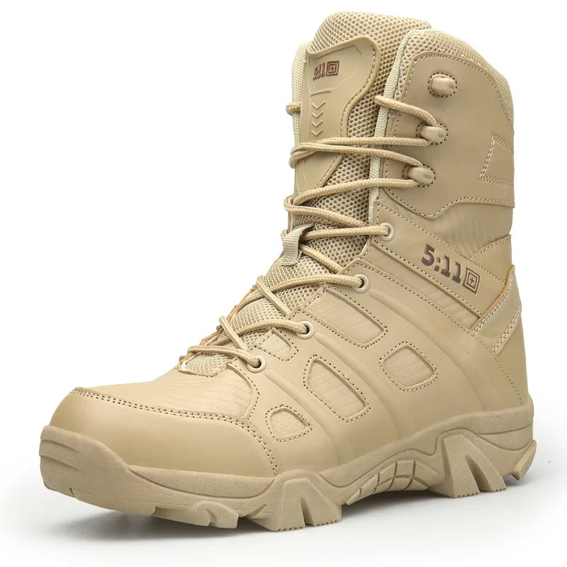 New Men's Military Boots High Top Outdoor Hiking Shoes Men Anti-collision Quality Army Tactical Sport Jogging Trekking Sneakers