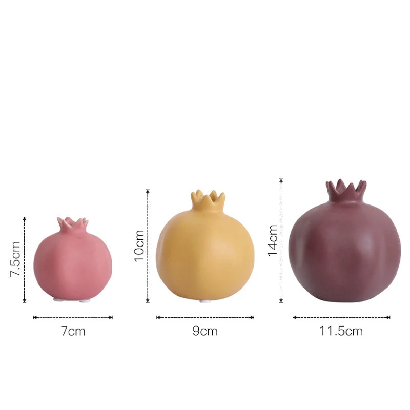 Creative Cute Pomegranate Vases Ceramic Decorative Fruit Ornaments Small Tabletop Vase Filler Modern Home Living Room Decoration