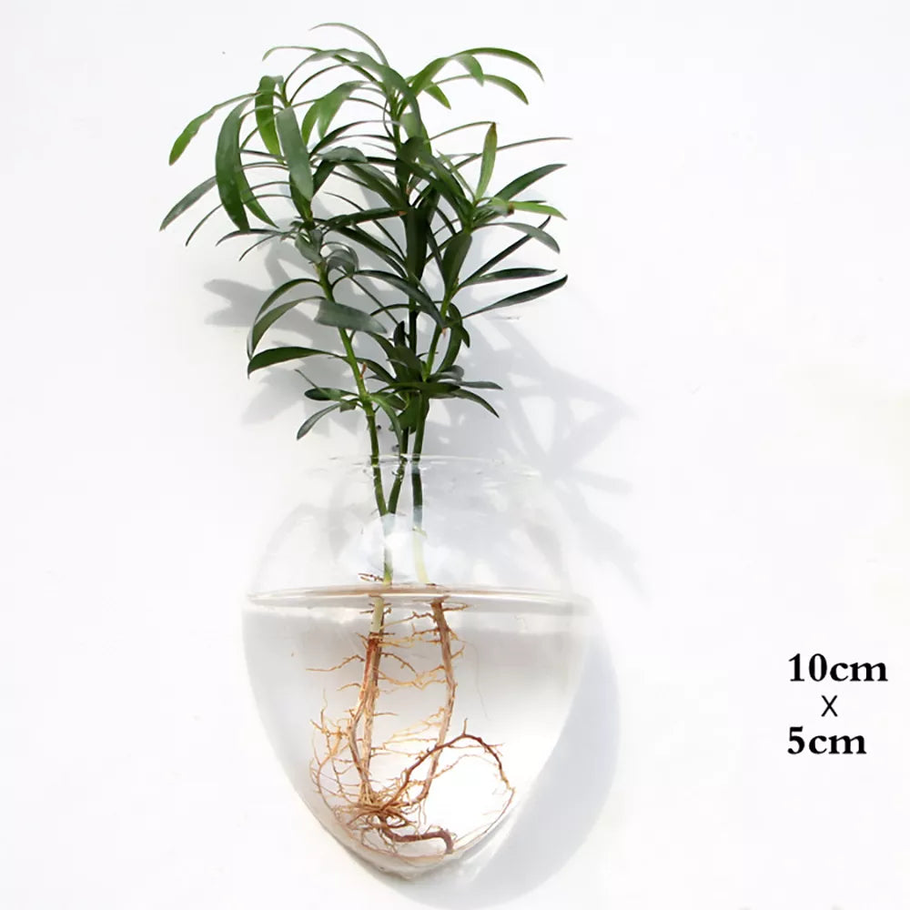 Wall Hanging Glass Vase Terrarium Hydroponic Plant Vases Wall Fish Tank Aquarium Container Flower Planter Pots Home Garden Decor