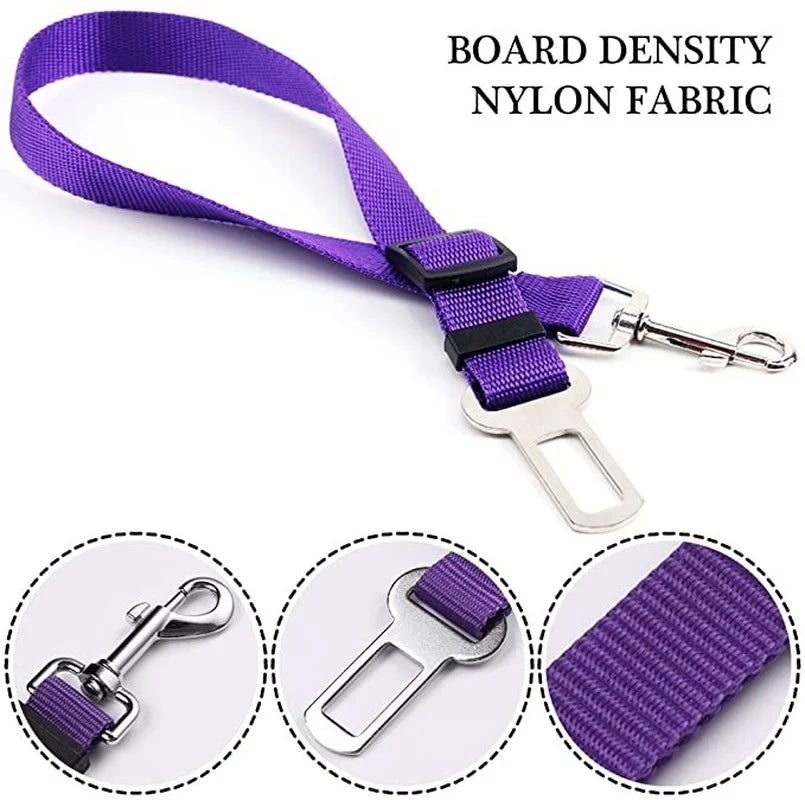 Nylon Dog Leash Adjustable Retractable Car Seat Belts Safety Belt Suit Most Vehicle Small Medium Travel Clip French Bulldog