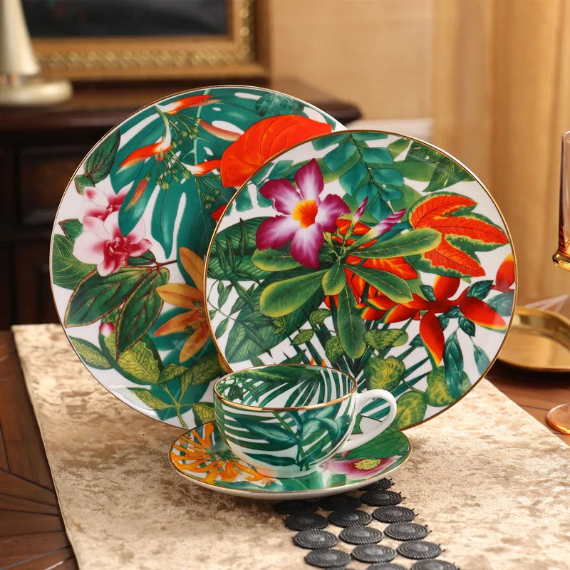 New Arrival Tableware Set Jingdezhen High-End China Household Bowl and Dish Luxury Phnom Penh Gift Porcelain Hylaea Plates