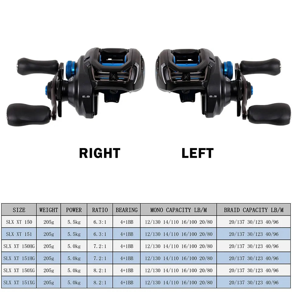 NEW SHIMANO Reel SLX XT Baitcast Fishing Reel New SVS Infinity Braking System Aluminium Hagane body