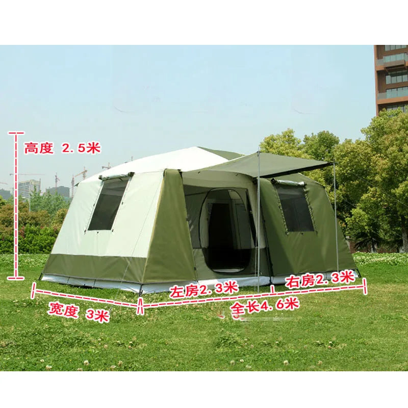 2 Bedroom 1 Living Room UV 6 8 10 12 Person Luxury Family Party Base Anti Rain Hiking Travel Mountaineering Outdoor Camping Tent