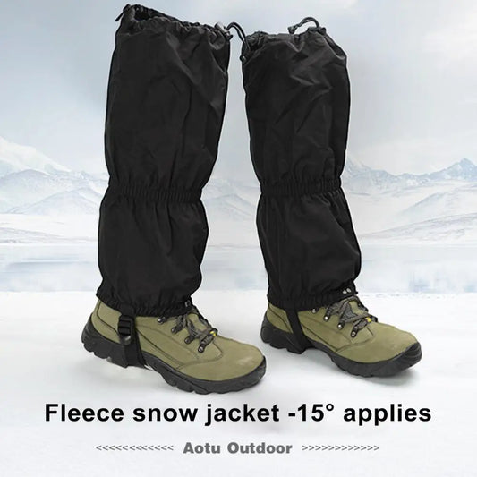 1 Pair Leg Gaiters with Zipper Adjustable Water-Resistant Waterproof Snow Boot Gaiters Leg Guards for Hunting Climbing