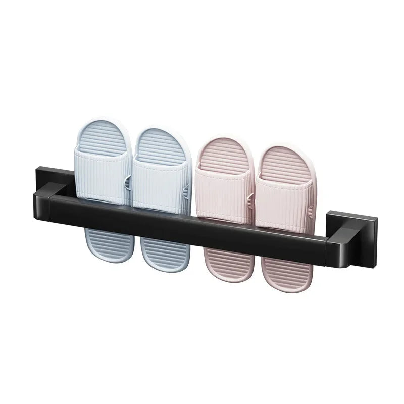 Punch Free Multifunctional Slipper Storage Rack Carbon Steel Bathroom Bedroom Shoes Hanging Holder Towel Storage Shelf Pot Rack