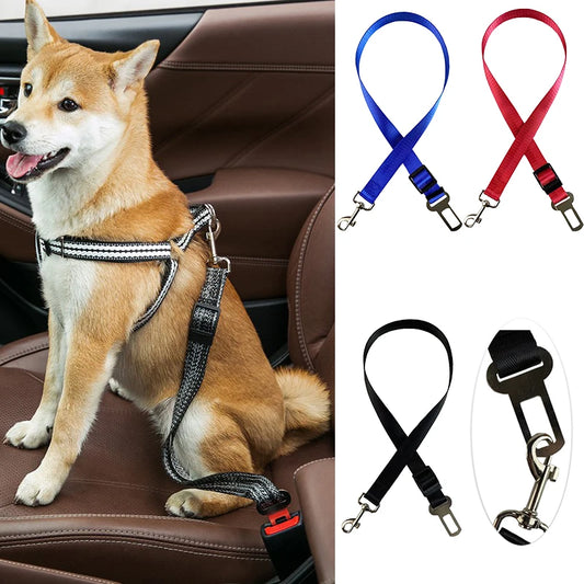 Adjustable Pet Cat Dog Car Seat Belt Pet Seat Vehicle Dog Harness Lead Clip Safety Lever Traction Dog Collars Dog Accessoires