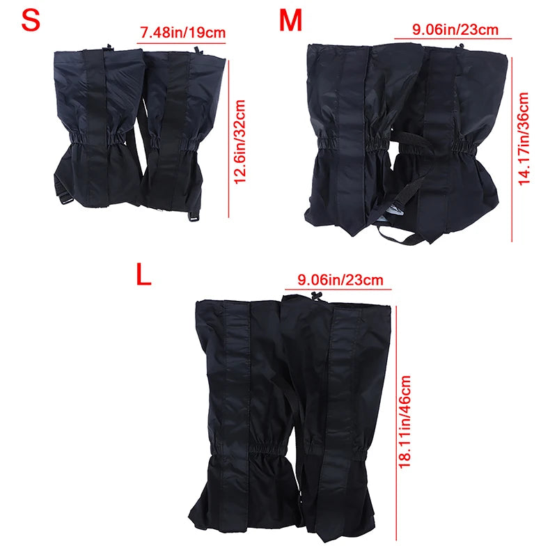 2Pcs Outdoor Waterproof Leg Gaiters For Hiking Camping Climbing Skiing Desert Boots Shoes Snow Gaiters Legs Protector