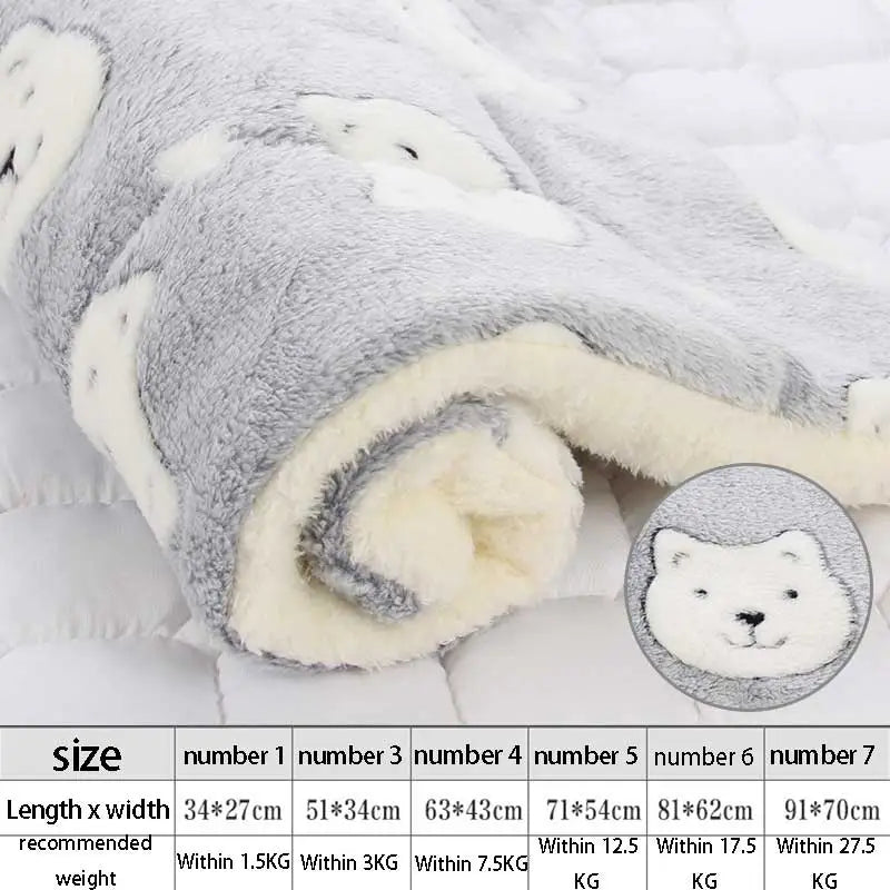 Soft Flannel Thickening Pet Soft Fleece Pad Pet Blanket Mattress Puppy Cat Sofa Mat Home Carpet Warm Sleep Set Dog Bed