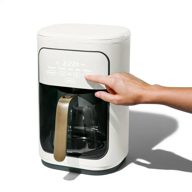 14-Cup Programmable Drip Coffee Maker with Touch-Activated Display, White Icing by Drew Barrymore