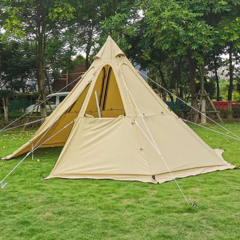 Outdoor Fire Octagonal Tent Cotton Tent Rain Proof Canvas Safari Tent Waterproof Family Glamping Big Camping Luxury Canvas