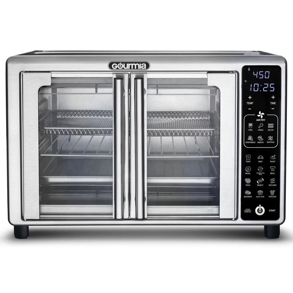 New Gourmia 6-Slice Digital Toaster Oven Air Fryer with 19 One-Touch Presets, Stainless Steel 1700 Watts