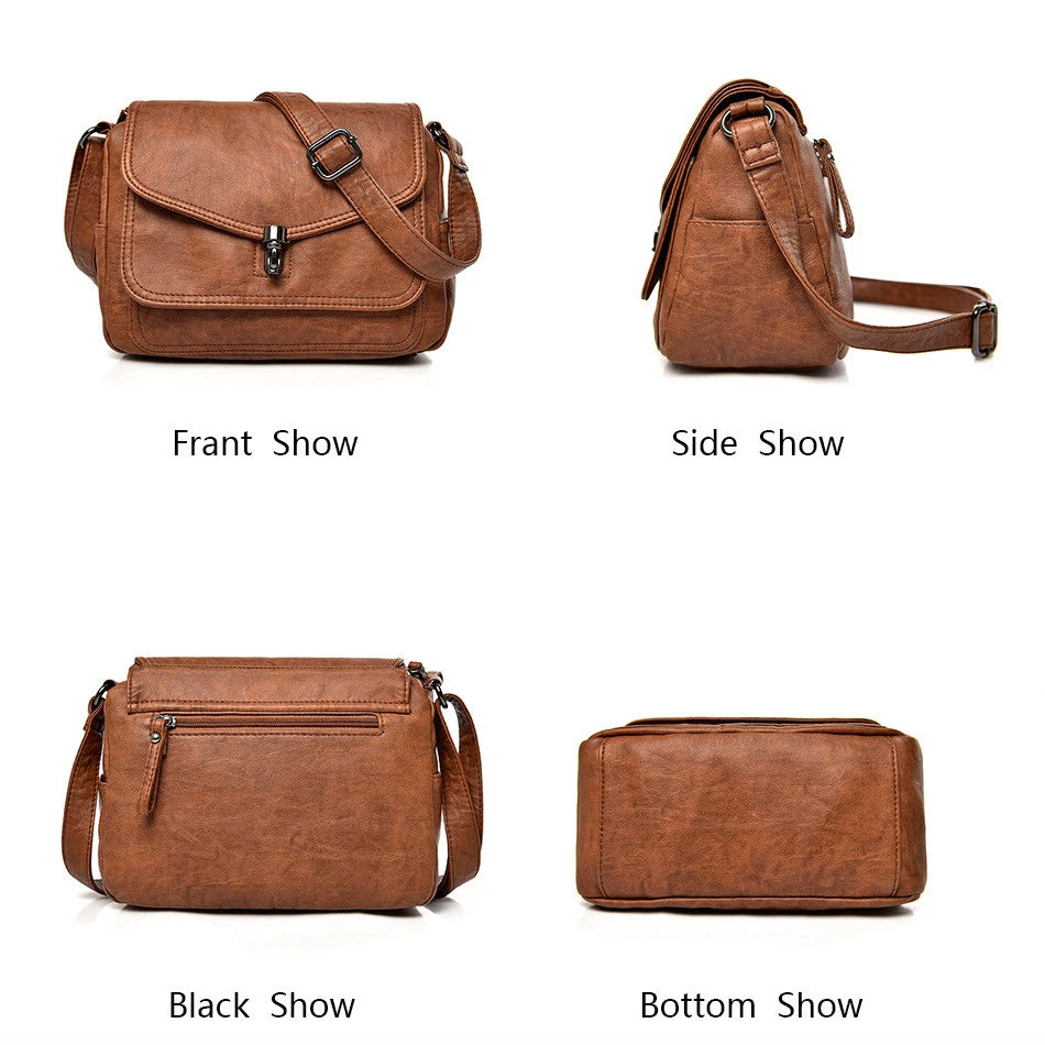 Vintage Soft Leather Women Shoulder Bags Luxury Handbags Women Bags Designer Small Crossbody Bags for Women 2021 Messenger Bag