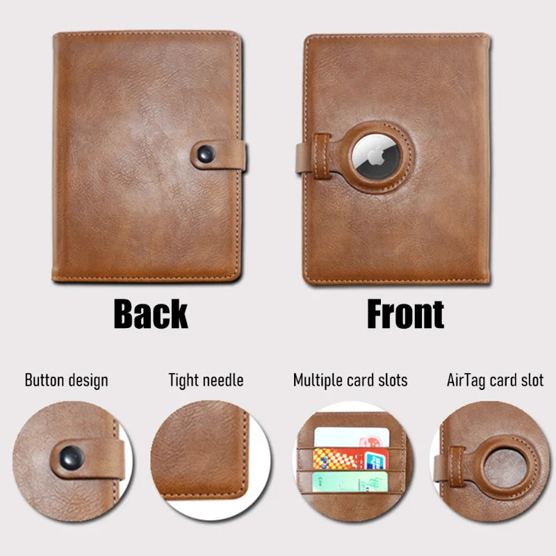 New For Apple Airtag Passport Cover Wallet Certificate Protective Cover With Airtag Travel PU Leather Card Holder Rfid Men Women