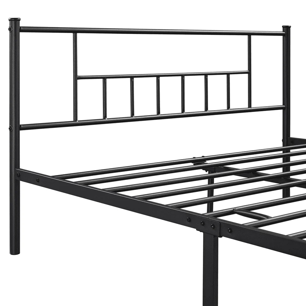 Black Bunk Bed Frame Full Jorge Queen Metal Platform Bed With Spindle Headboard and Footboard Children Beds & Furniture Bedframe