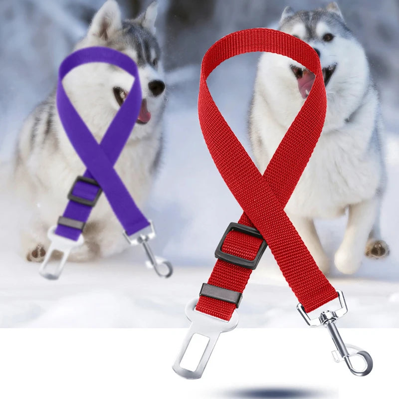 Adjustable Pet Cat Dog Car Seat Belt Pet Seat Vehicle Dog Harness Lead Clip Safety Lever Traction Dog Collars Dog Accessoires