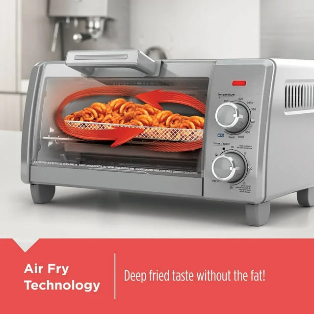 Crisp ‘N Bake Air Fry 4-Slice Toaster Oven, Silver & Black, TO1787SS