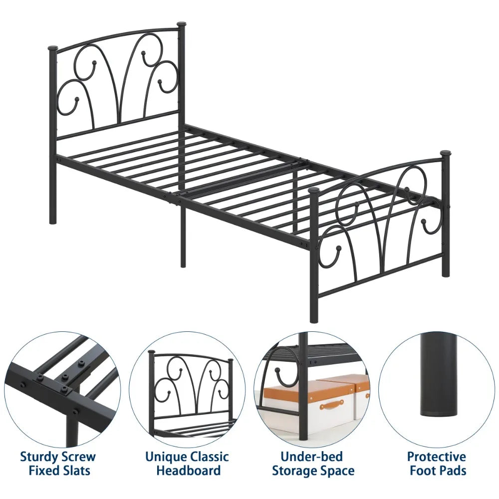 2023 New Yoneston 14" Heavy Duty Metal Platform Bed Frame