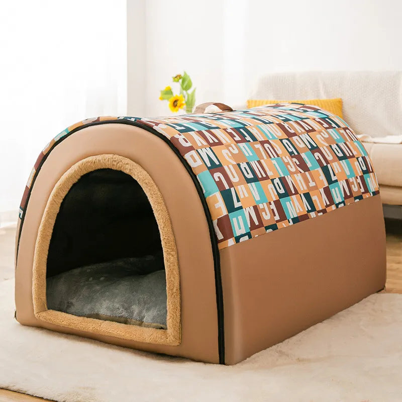 Winter Pet Cat Bed Foldable Dog House Dog Villa Sleep Kennel Removable Nest Warm Enclosed Cave Sofa Pet Supply лежанка для собак