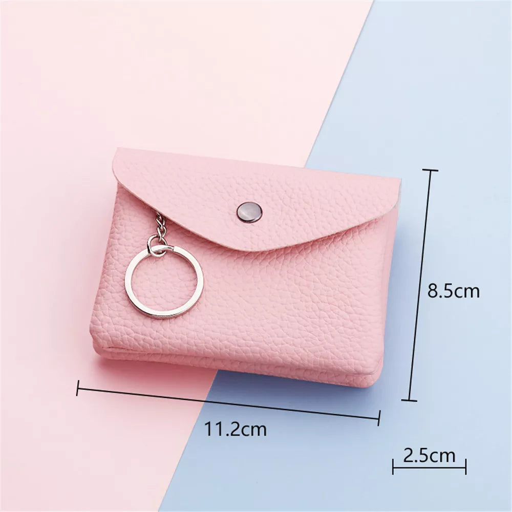 Women's Wallet  Portable Fashion PU Leather Multi-card Bit Card Holder Solid Color Short Coin Purse Mini Clutch for Female