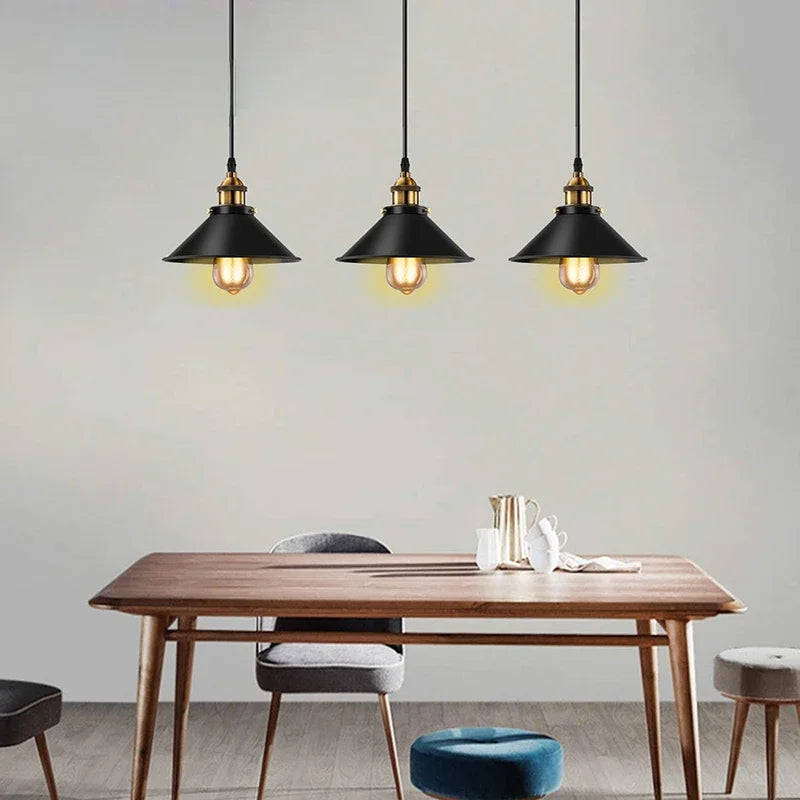 Restaurant Hanging Luminaire Cafe Retro E27 E26 Black Metal Loft Bar /Celing Light Industrial Vintage Pendant Light Fixture