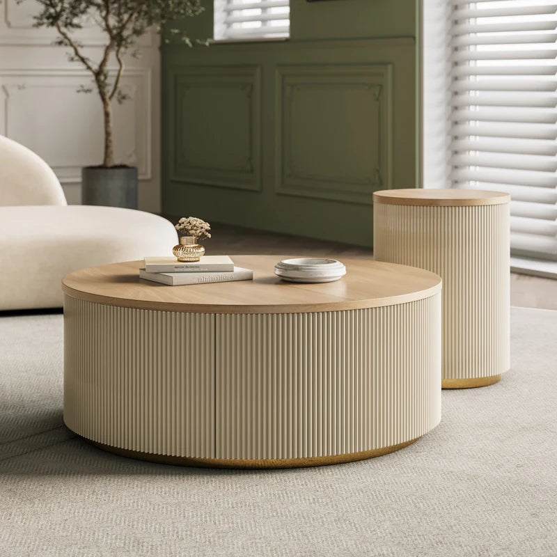 Design Modern Living Room Round Center Coffee Table Simple Unique Tavolino Da Salotto Interior Decoration