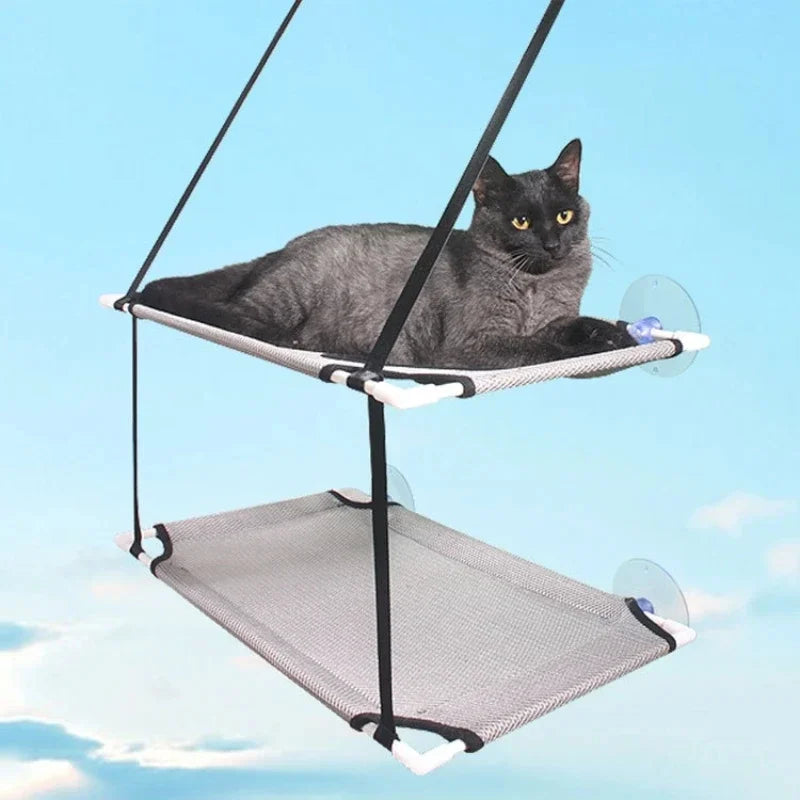 Summer Cat Hammock Pet Window Bed Living Room Suction Cup Wall Hanging Cats Mesh Breathable Hammock Sleeping Bed Accessories