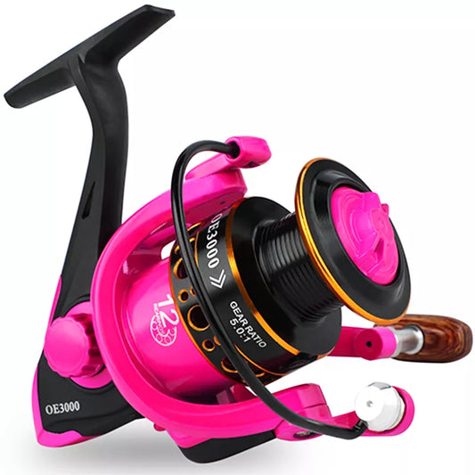 Sougayilang Spinning Fishing Reel 1000-3000 Series 5.2:1 12BB Metal Coil Fishing Reel Boat Rock Carp Fishing Reel Fishing Tackle