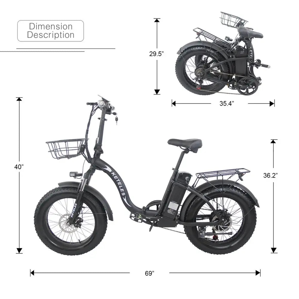 Free Shipping E-Bike in EU Stock 1000W Motor 18AH Lithium Battery 20 inch Fat Tire Electric Bicycle Folding Electric Bike