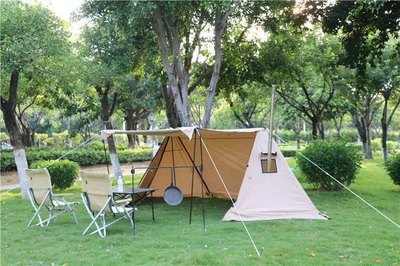 Wholesale High Quality Emergency Beach Sun Shelter Luxury Glamping Cotton Canvas Tent Hiking Outdoor Waterproof Camping Tent