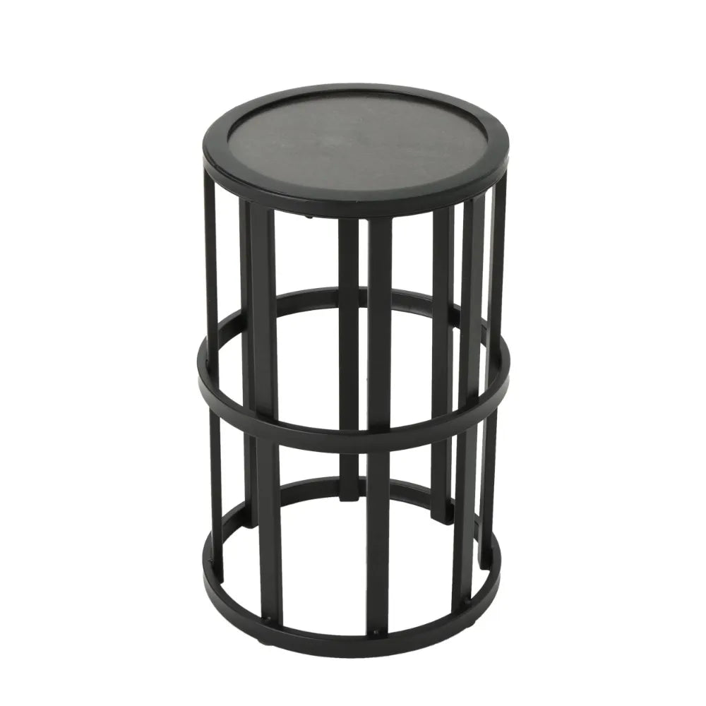 Curtis Outdoor 11-Inch Ceramic Tile Side Table Patio Furniture Strong Durable Coffee Tables No Assembly Required