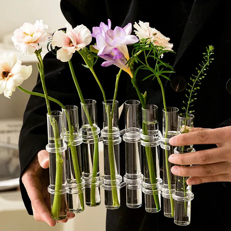 Clear Glass Vase Tubes Set Hanging Flower Holder Plant Container  Flower Vases for Homes Room Decor