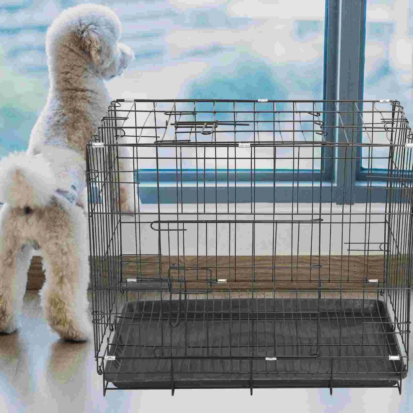 Steel Cage Dog Small and Medium Dogs Pet House Folding Baby Large Kennel Indoor