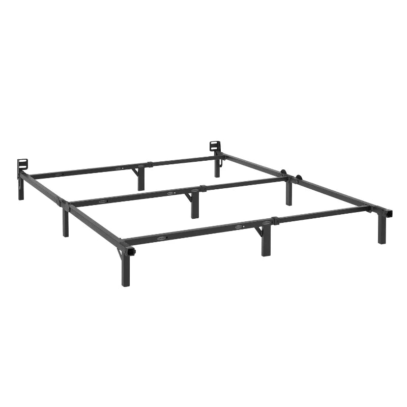 Mainstays 7" Adjustable Metal Bed Frame, Black, Adjusts Twin - Queen bedframe bedroom furniture