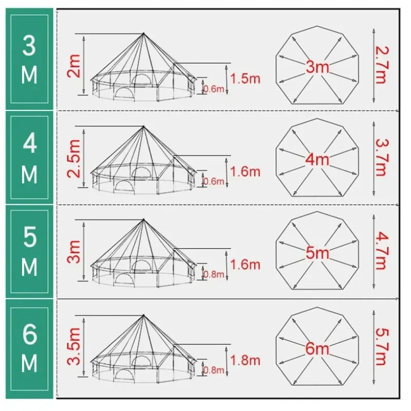 Luxury Dome Tent  Resorts 3M 5M 6M Canvas Bell Glamping Tent