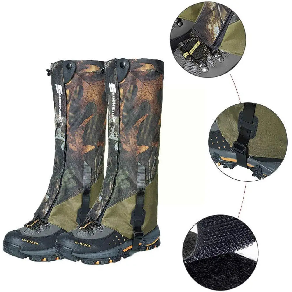 Hot Waterproof Foot Cover Durable Highly Breathable Wraps Hunting Legging Hiking Gaiters Outdoor Double-Deck Climbing